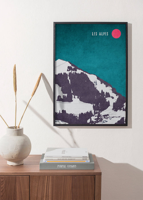 Landschap kunst Les Alpes poster