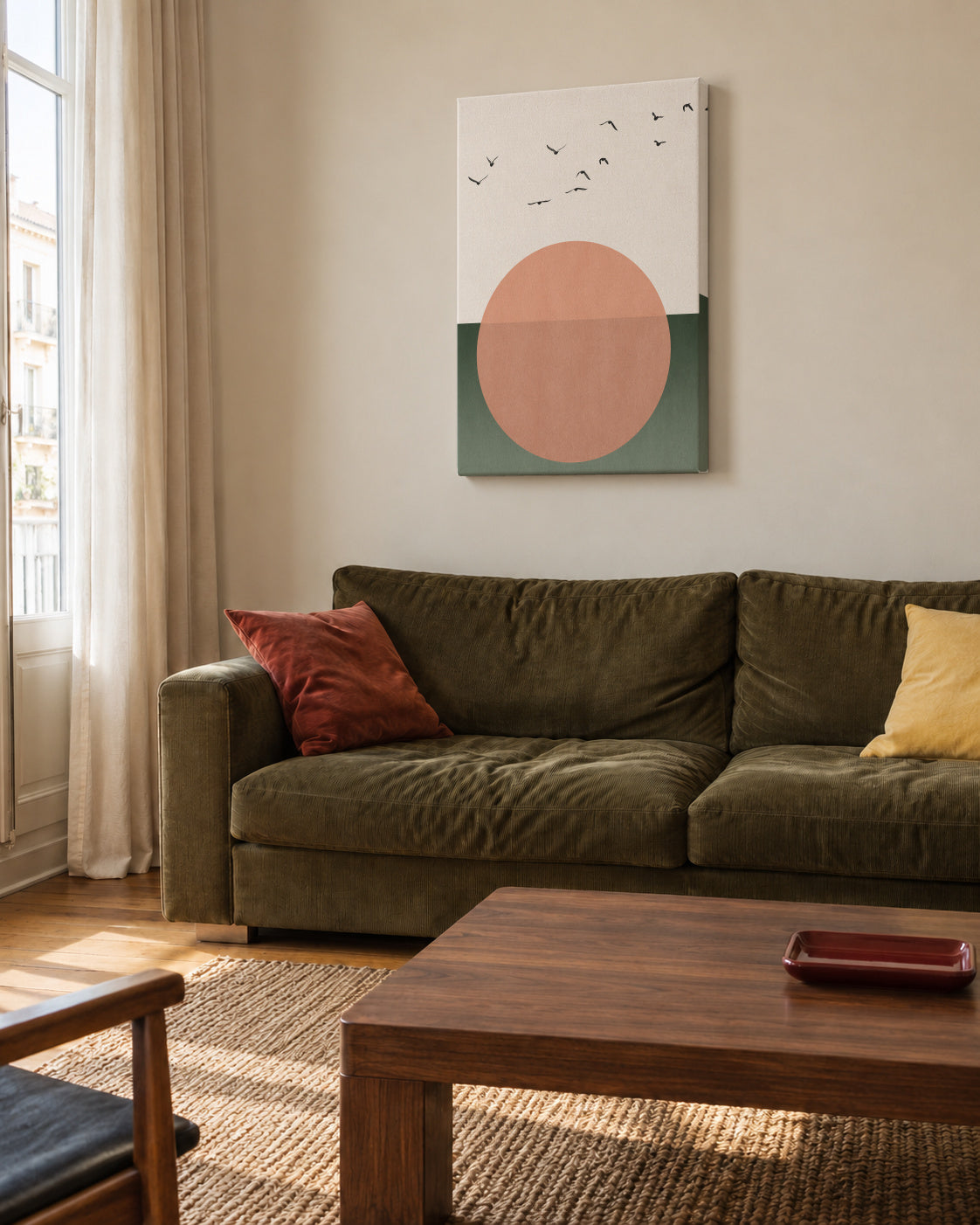 Rising - Unframed canvas in an interior