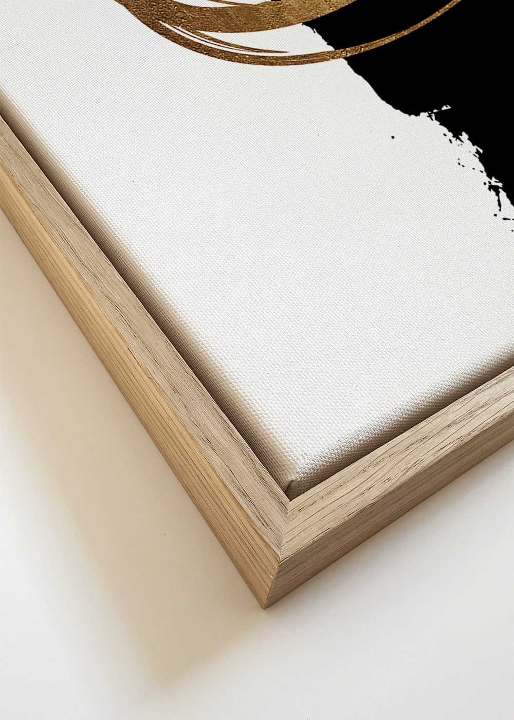 Geometrische poster: gouden cirkel met verticale streep