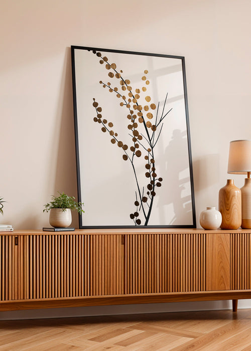 Botanische poster met gouden takken