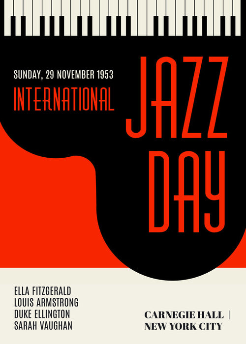 Vintage poster Jazz Day typografie