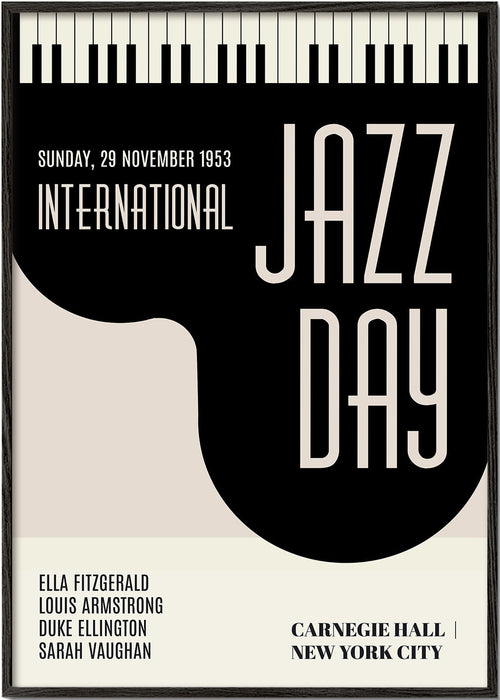 Vintage Jazz-poster met pianotoetsen