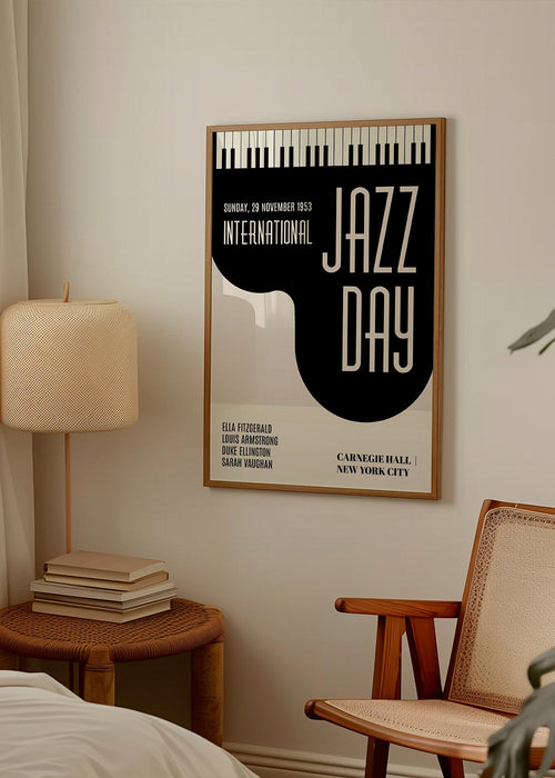 Vintage Jazz-poster met pianotoetsen