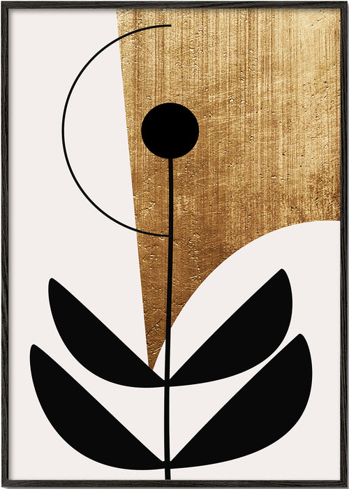 Botanische print minimalistisch met gouden textuur