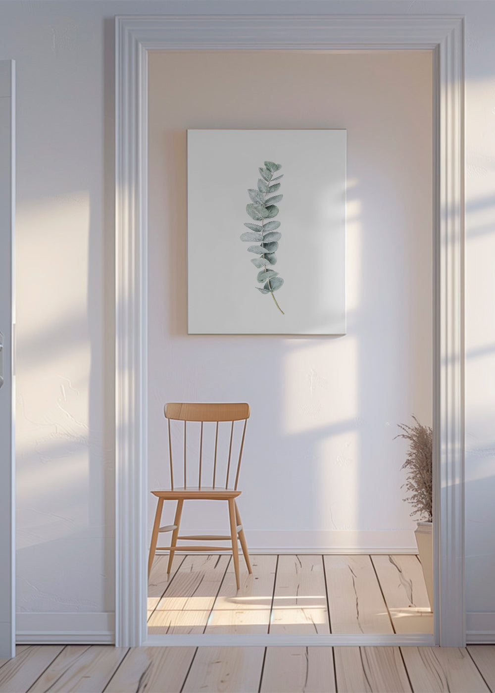 Botanische poster: eucalyptus tak minimalistisch