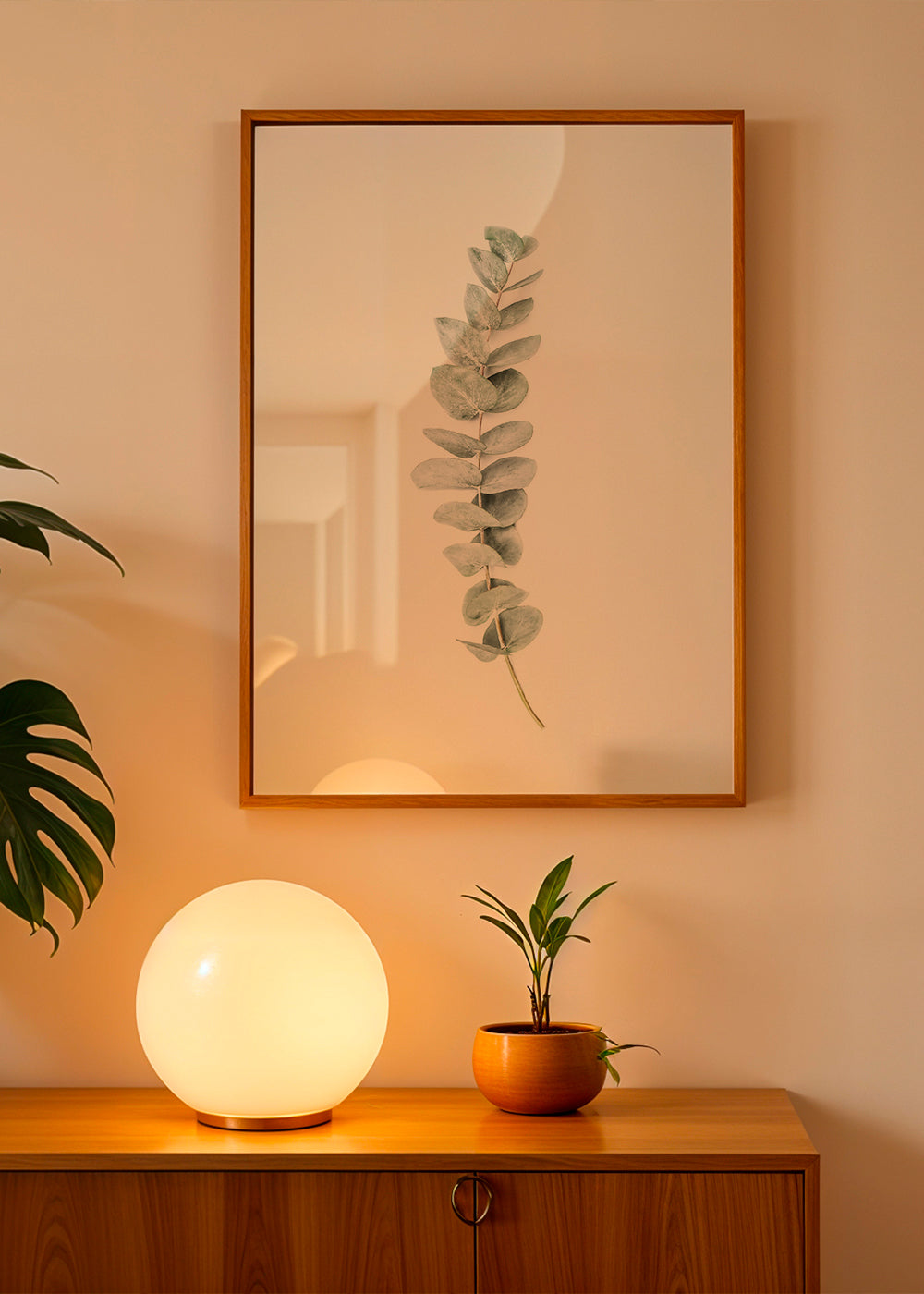 Botanische poster: eucalyptus tak minimalistisch