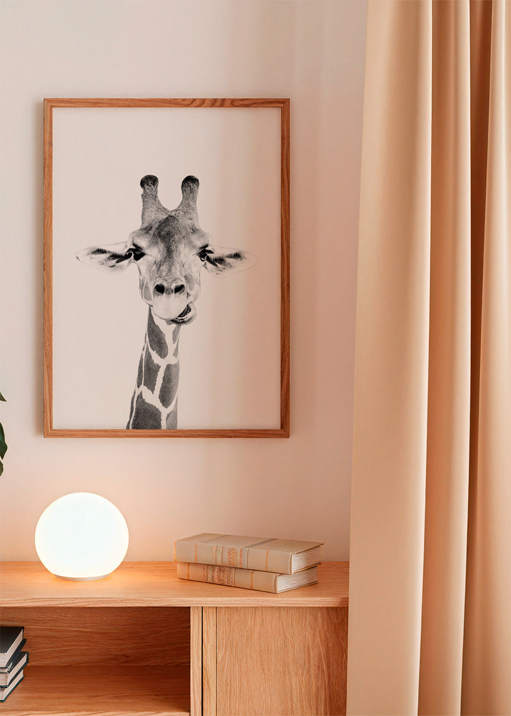 Giraffe zwart-wit poster