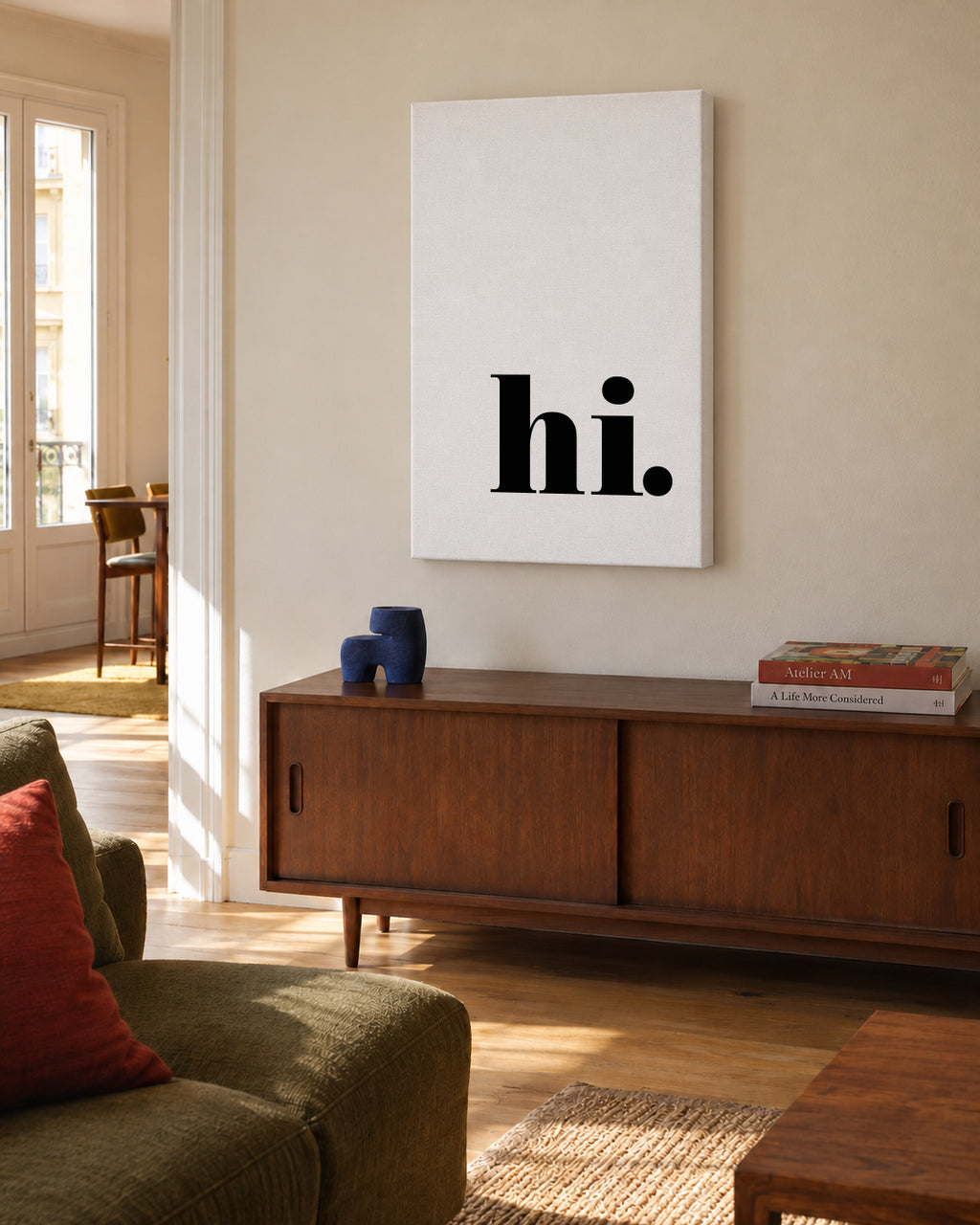 Hi - Unframed canvas in an interior