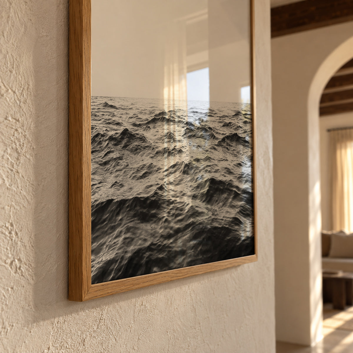 Sea BW - Framed poster detail