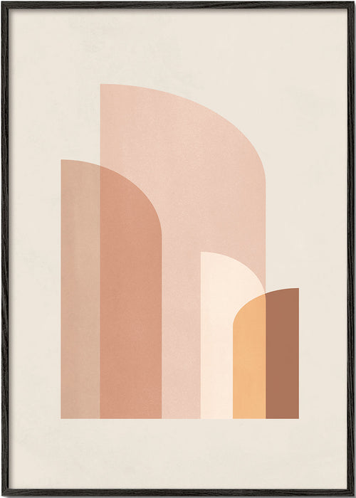 Geometrische poster met warme boogvormen