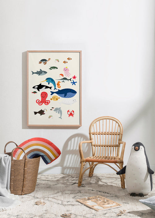 Kinderposter vrolijke zeedieren