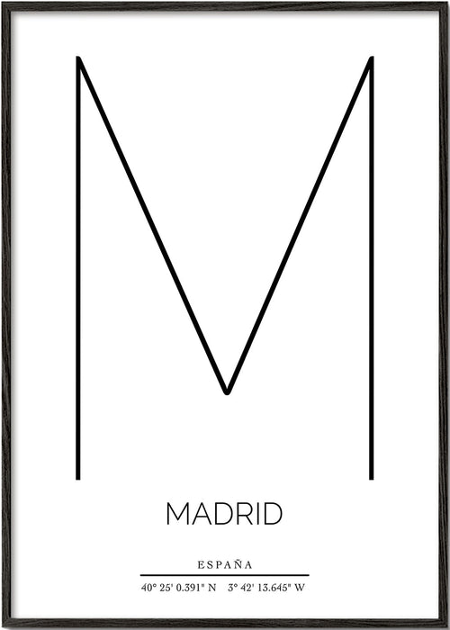 Stadsposter Madrid met minimalistische M