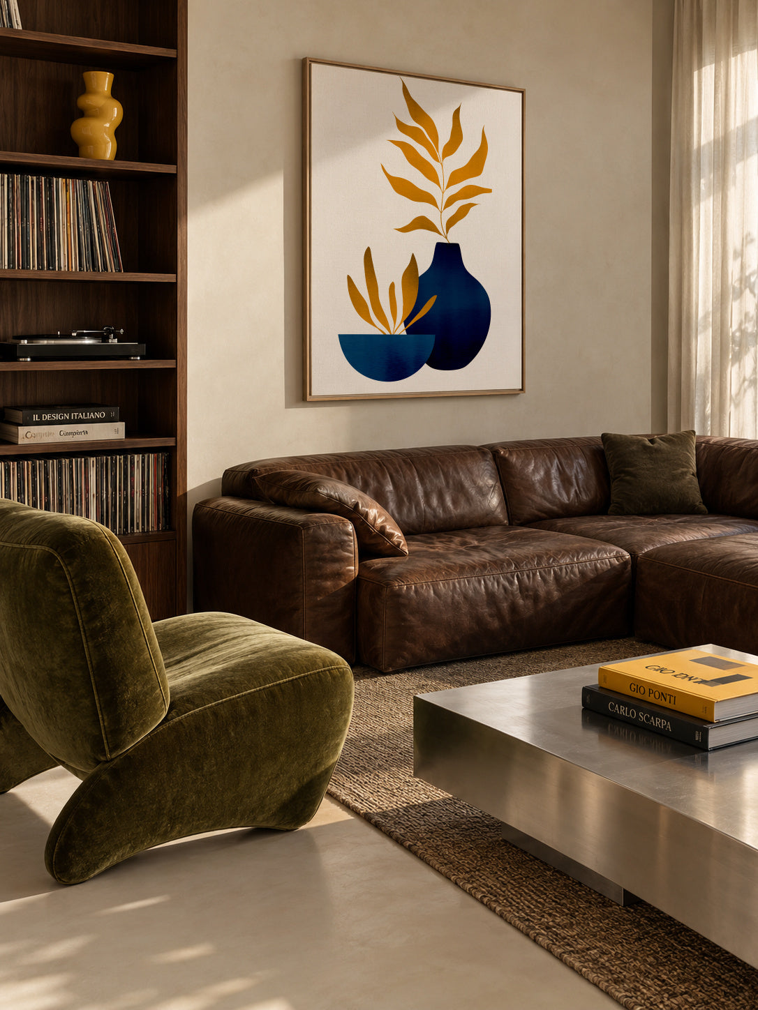 Autumn Flowers _ Y - Framed canvas in an interior