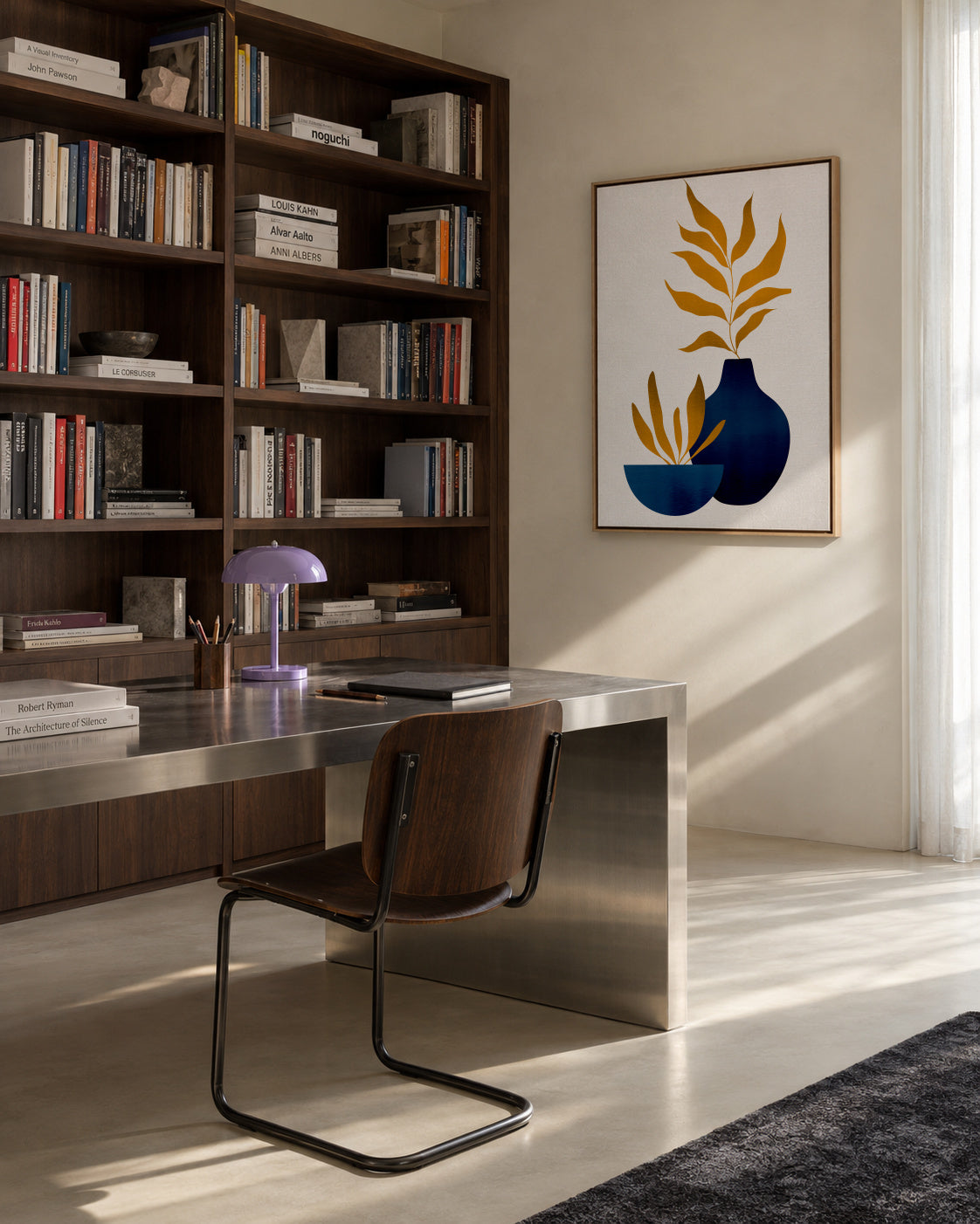 Autumn Flowers _ Y - Framed canvas in an interior