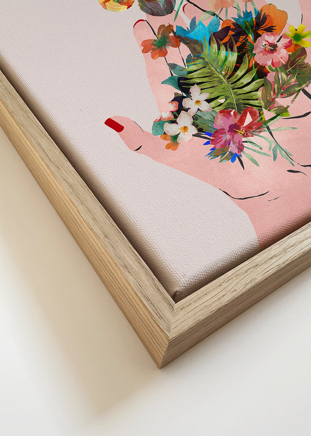 Botanische print handen en bloemen collage