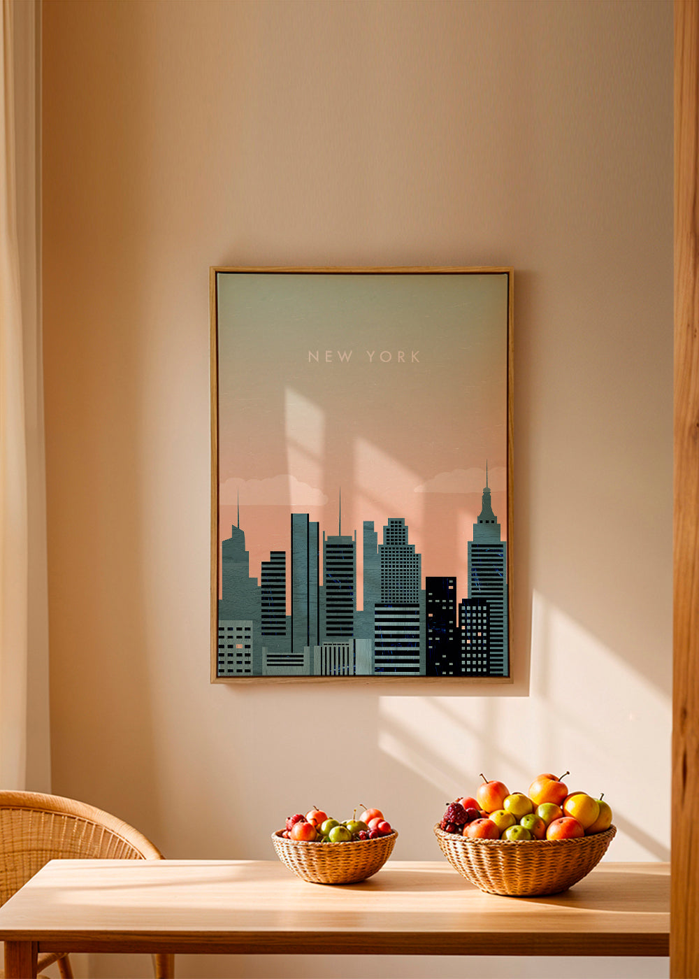 Reisposter New York skyline illustratie