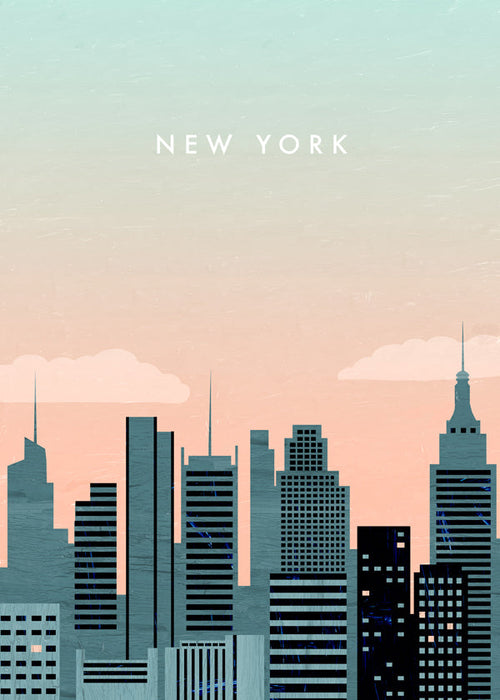 Reisposter New York skyline illustratie