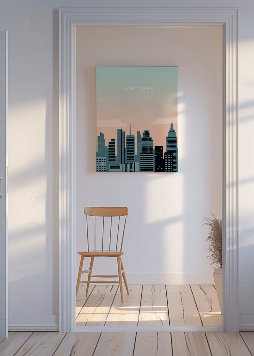 Reisposter New York skyline illustratie