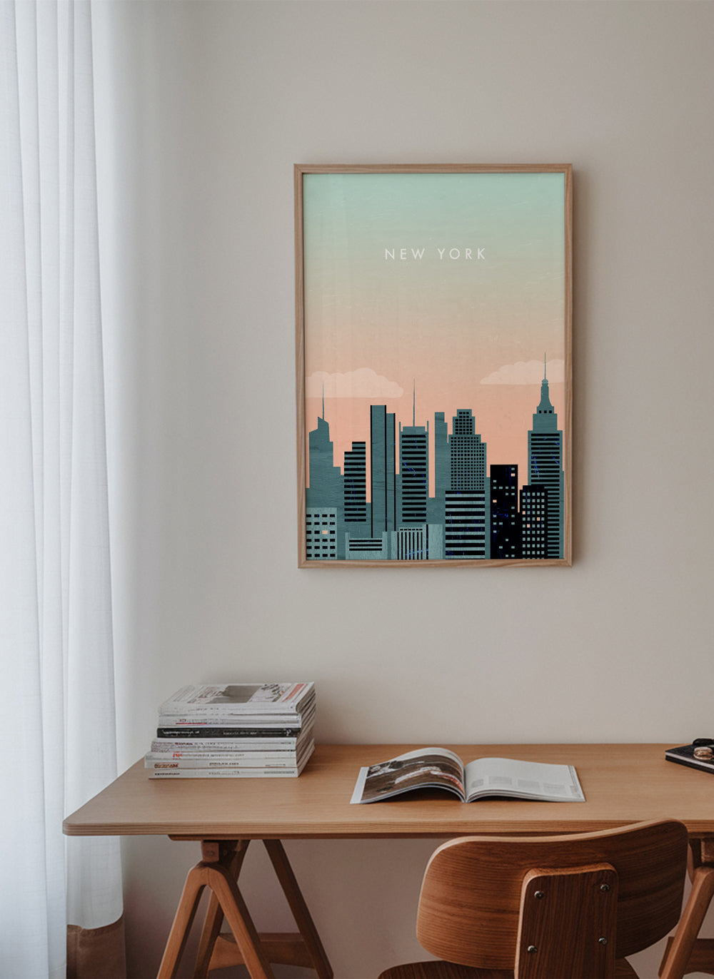 Reisposter New York skyline illustratie