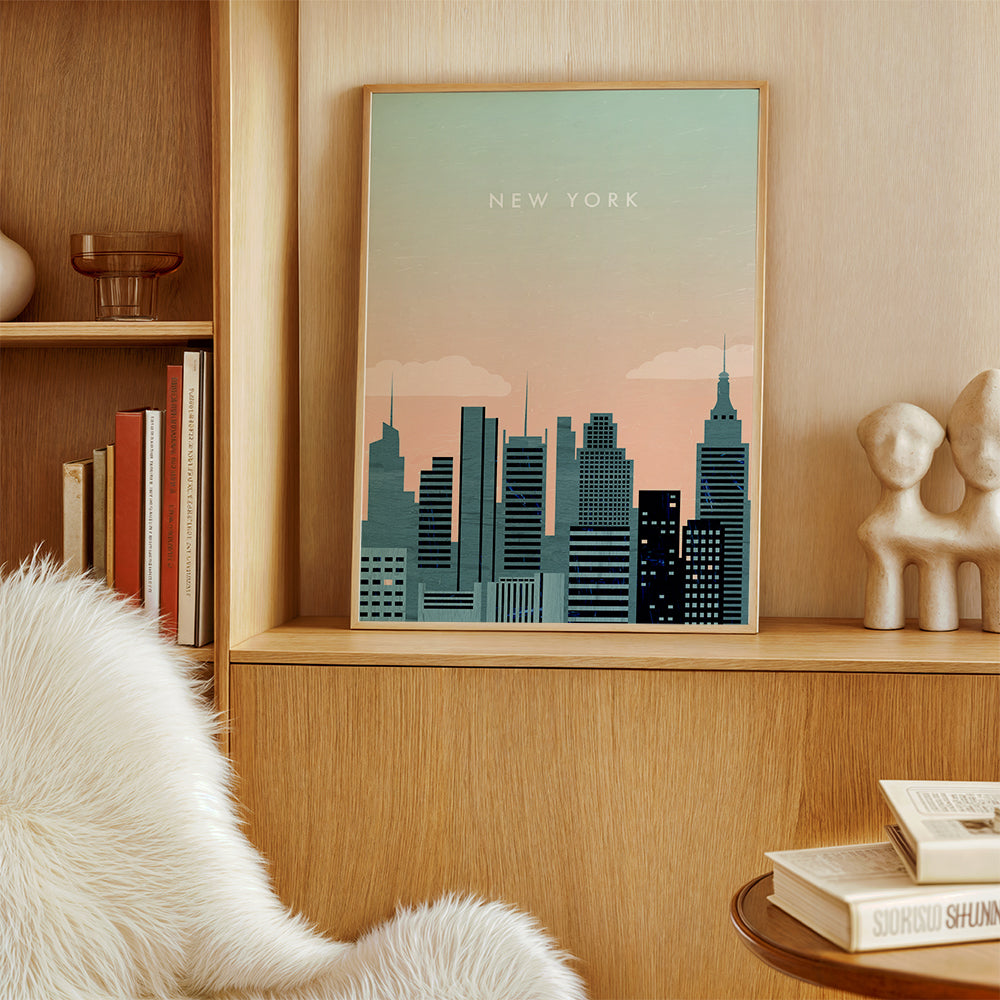 Reisposter New York skyline illustratie