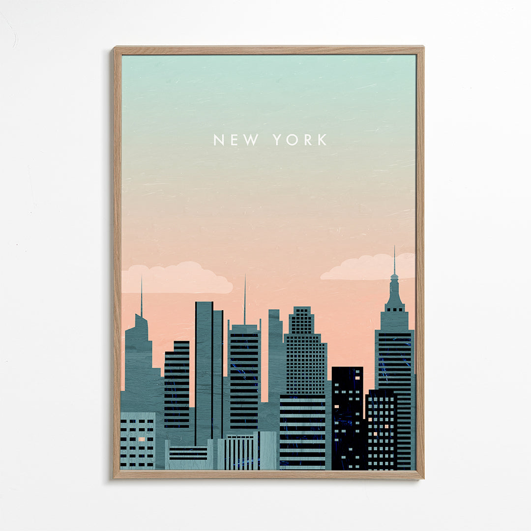 Reisposter New York skyline illustratie