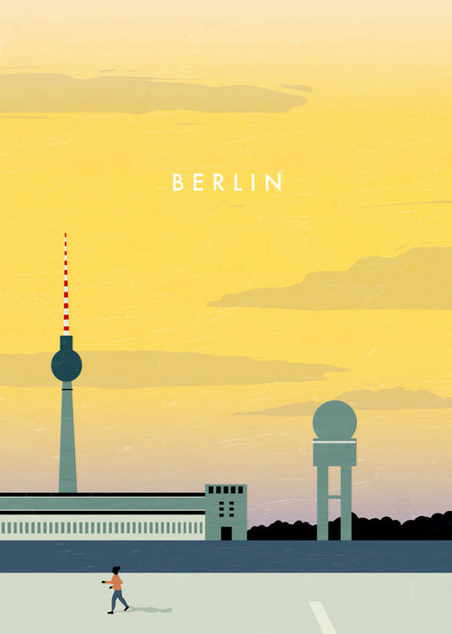 Reisposter Berlijn skyline minimal