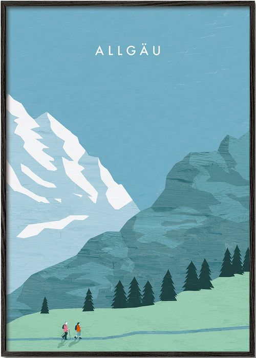 Landschap kunst Allgäu illustratie