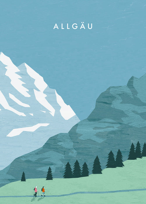 Landschap kunst Allgäu illustratie