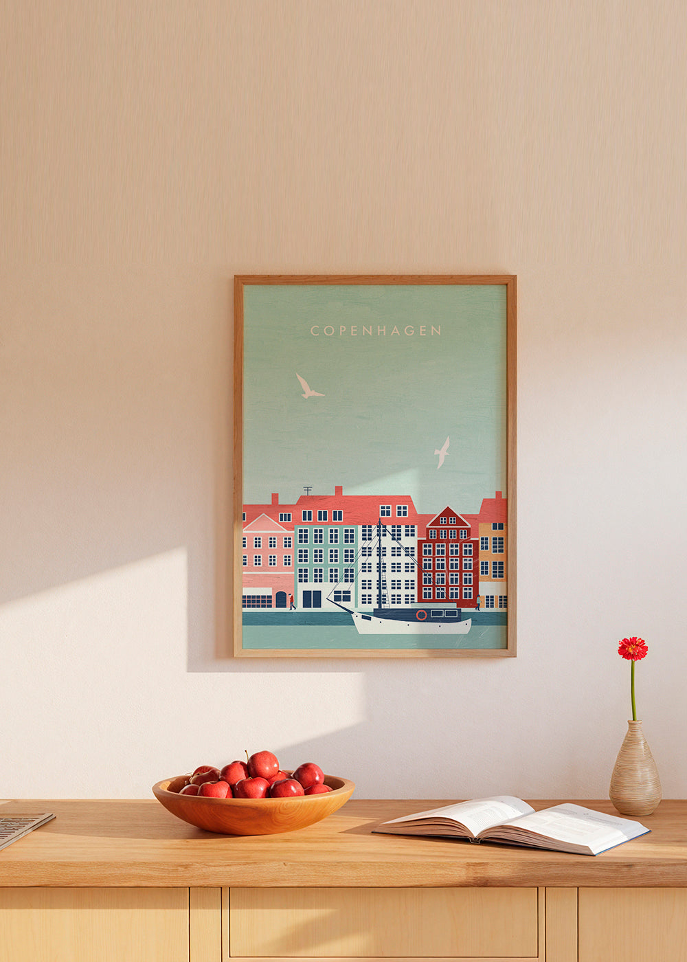 Keuken kunst Kopenhagen haven met boot