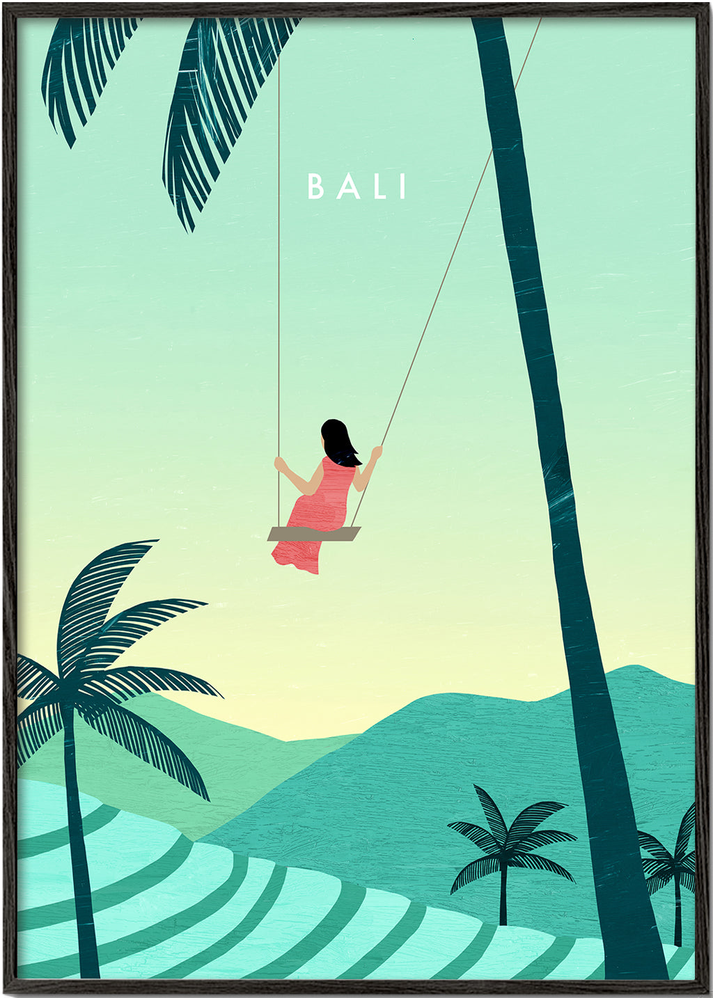 Keuken kunst Bali: tropische schommel illustratie
