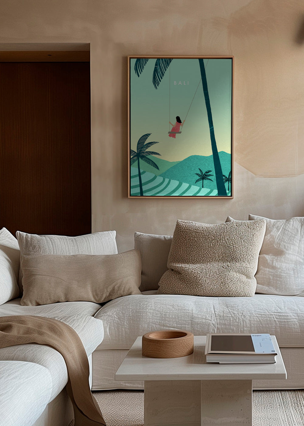 Keuken kunst Bali: tropische schommel illustratie