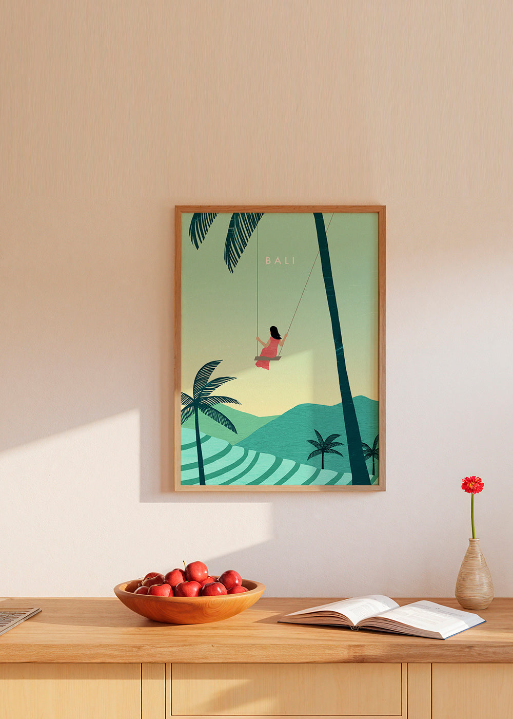 Keuken kunst Bali: tropische schommel illustratie