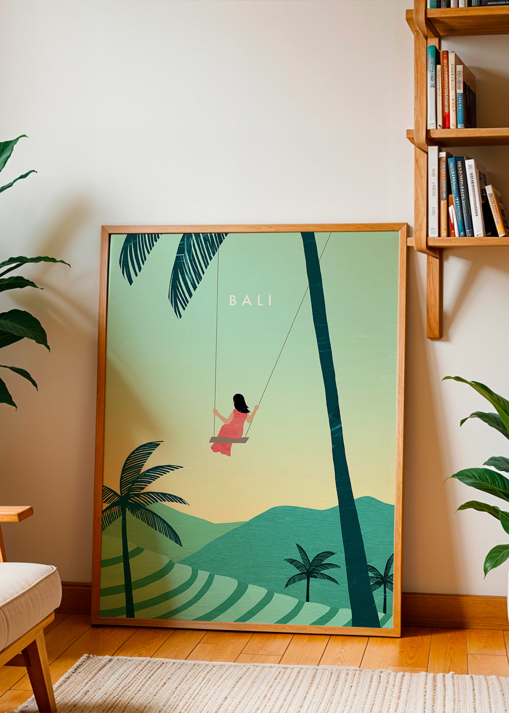 Keuken kunst Bali: tropische schommel illustratie