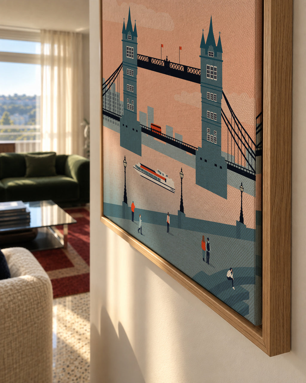 London - Framed canvas detail