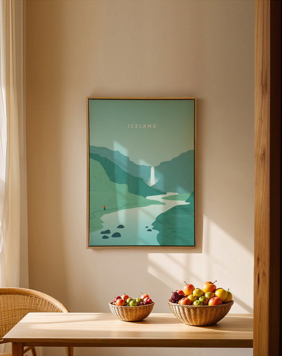 Iceland - Framed canvas in an interior
