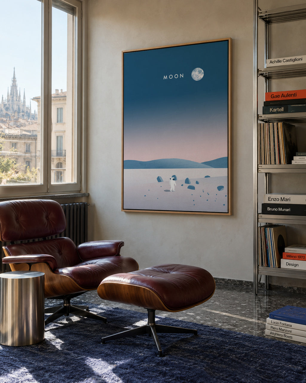 Moon - Framed canvas in an interior