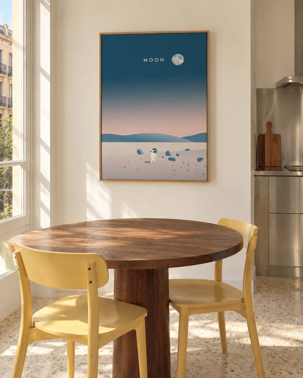Moon - Framed canvas in an interior