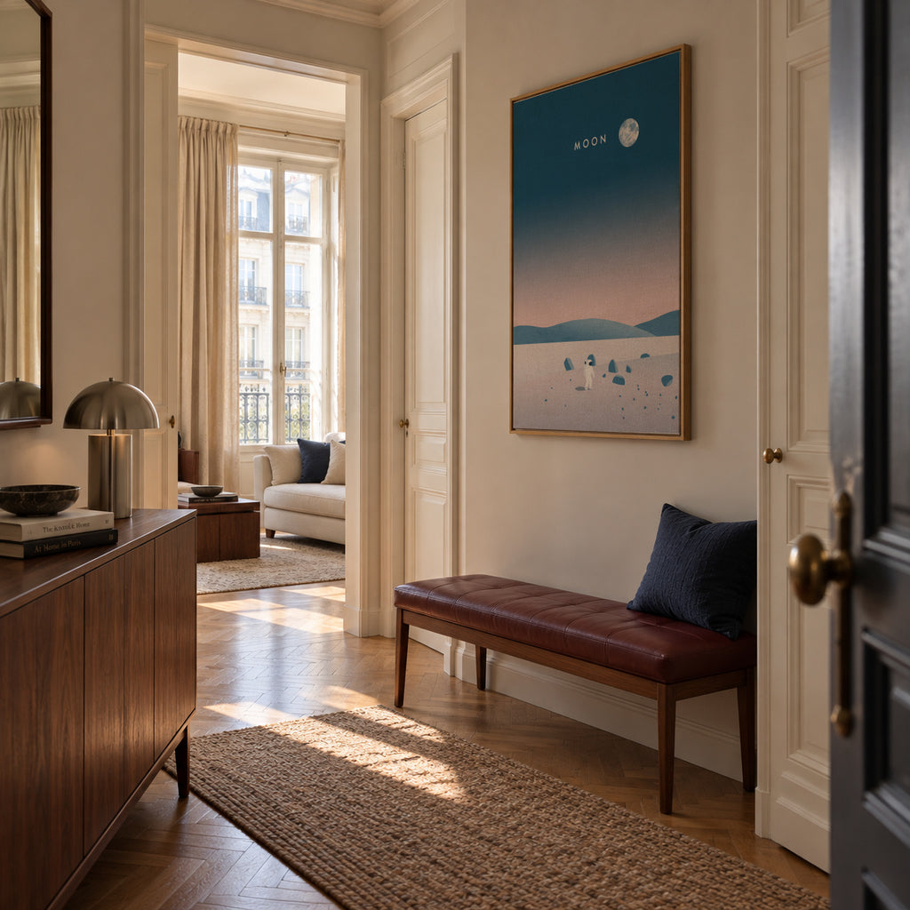 Moon - Framed canvas in an interior