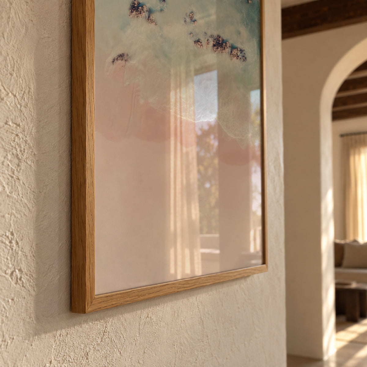 Ocean pink blush - Framed poster detail