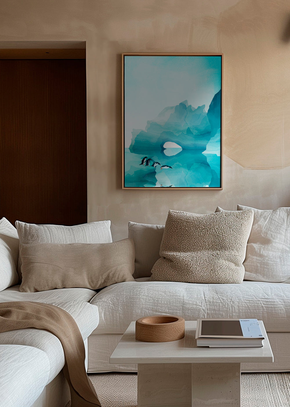 Artwork pinguïns bij ijsboog