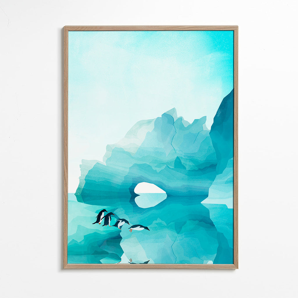 Artwork pinguïns bij ijsboog