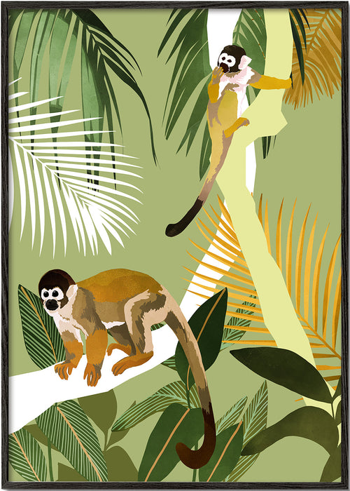 Aapillustratie in de jungle