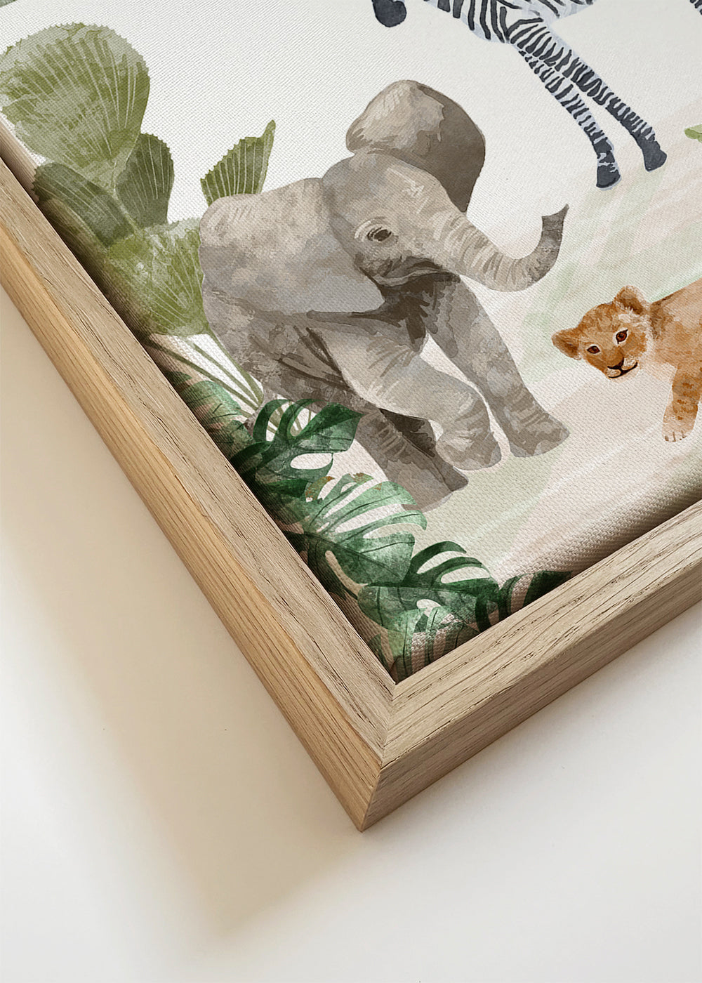 Kinderposter met jungledieren aquarel