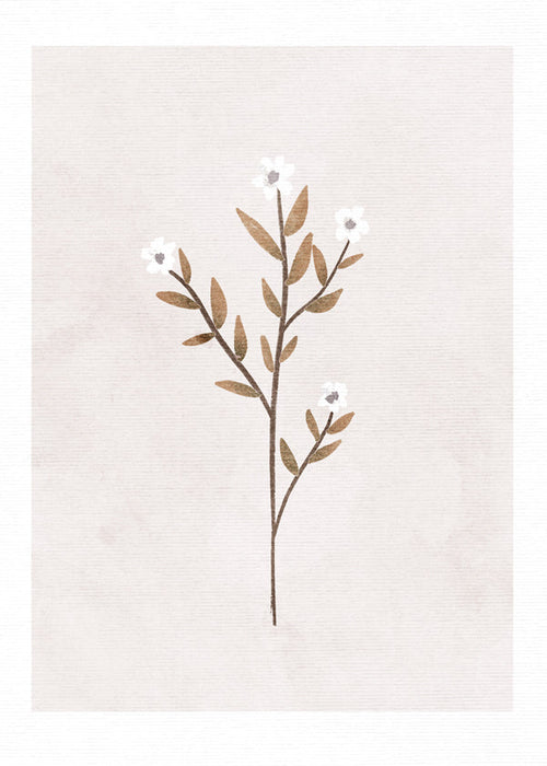Botanische poster met fijn minimal takje