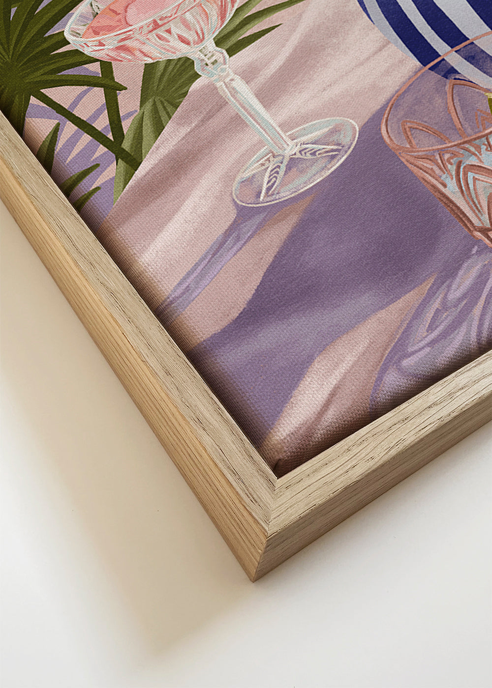 Botanische poster met bloemen in gestreepte vaas