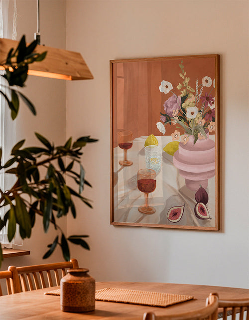 Keuken kunst: bloemstilleven met vijgen