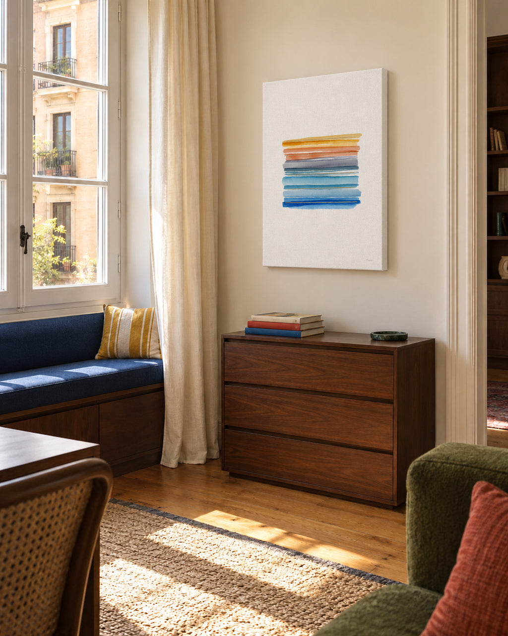 Apreciar o cair da tarde - Unframed canvas in an interior