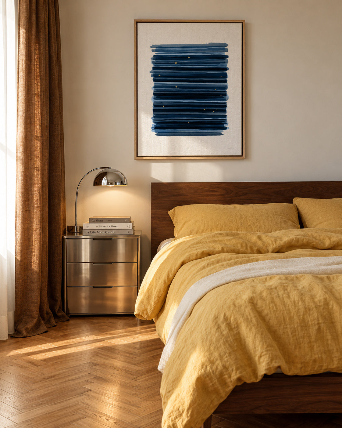 Noche estrellada - Framed canvas in an interior