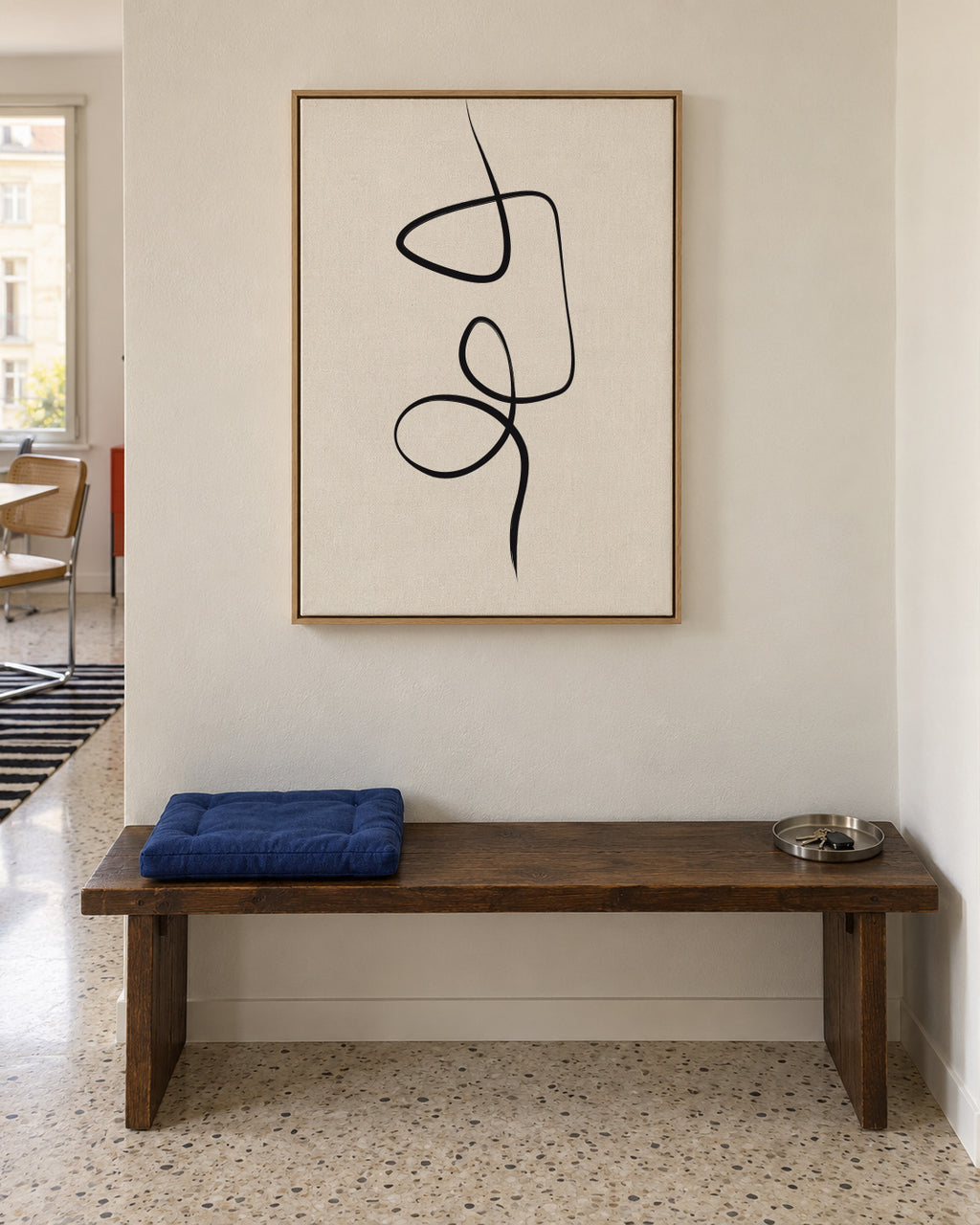Ink Lines 2 - Framed canvas in an interior