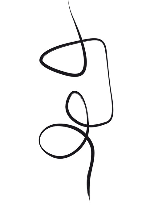Zwart-wit kunst met één verticale lijn